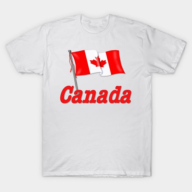 Canada Waving Flag T-Shirt by SpiceTree